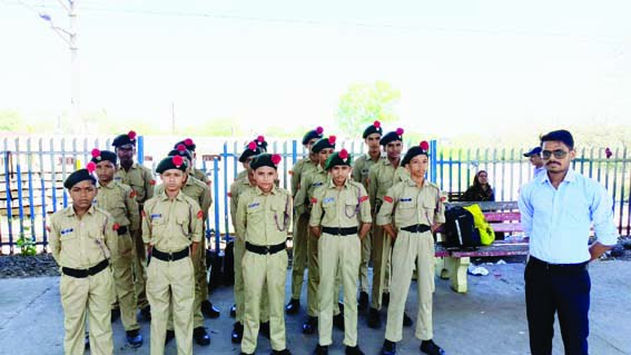 Students of Radhaswami High School Timarni leave for NCC camp.