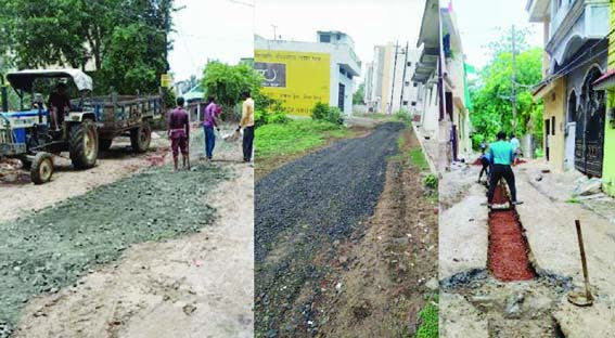 Road restoration work inspected