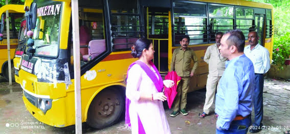 Checking of 58 vehicles including school buses, autos and magic