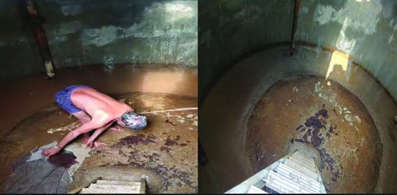 The work of cleaning the drinking water tanks of the Public Health Engineering Department continues