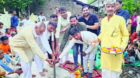 MLA Dr. Dogne performed the ground breaking ceremony for the road construction work