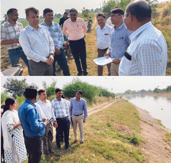 Commissioner Tiwari crossed the canal on a motorbike