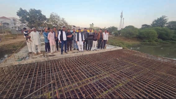 Inspection of the bridge under construction at Ranhai Kalan
