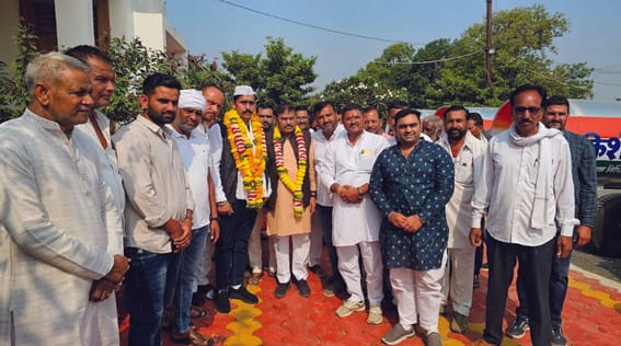 Honoring Congress Party worker Prerak Saran (Peku)