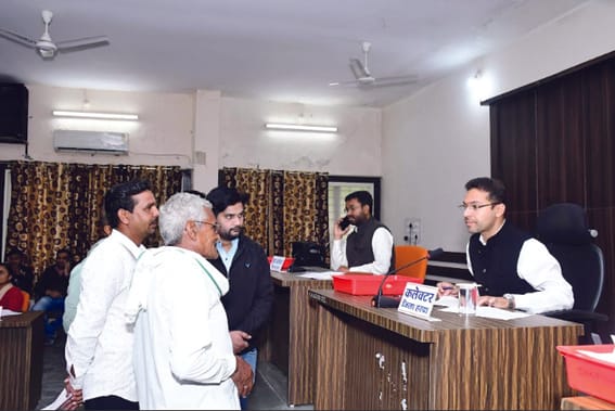 Collector Aditya Singh in public hearing