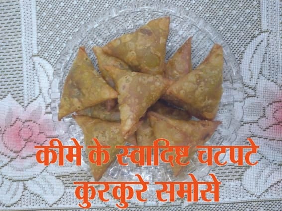 Delicious spicy crispy minced meat samosas